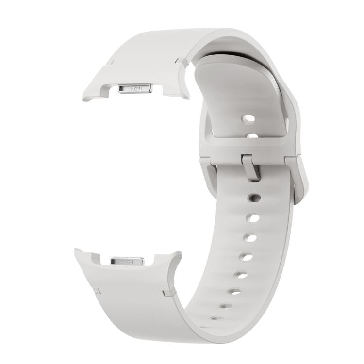 For Samsung Galaxy Watch8 / Watch8 Classic Solid Color Stitched Silicone Watch Band, Size:S(Lime White) - free shipping - PMC TechLife - Order now!