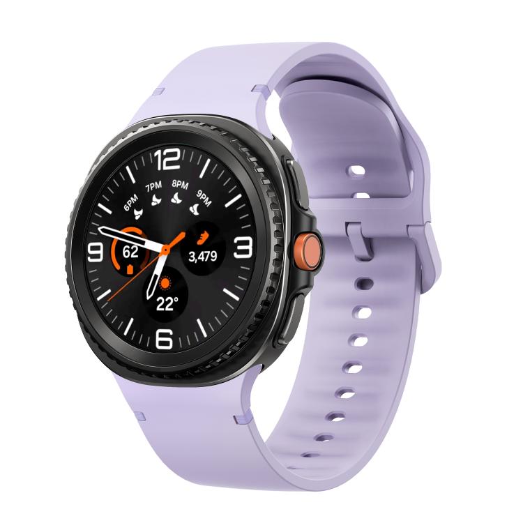 For Samsung Galaxy Watch8 / Watch8 Classic Solid Color Stitched Silicone Watch Band, Size:S(Official Purple) - free shipping - PMC TechLife - Order now!