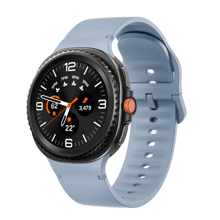 For Samsung Galaxy Watch8 / Watch8 Classic Solid Color Stitched Silicone Watch Band, Size:S(Jewel Blue) - free shipping - PMC TechLife - Order now!