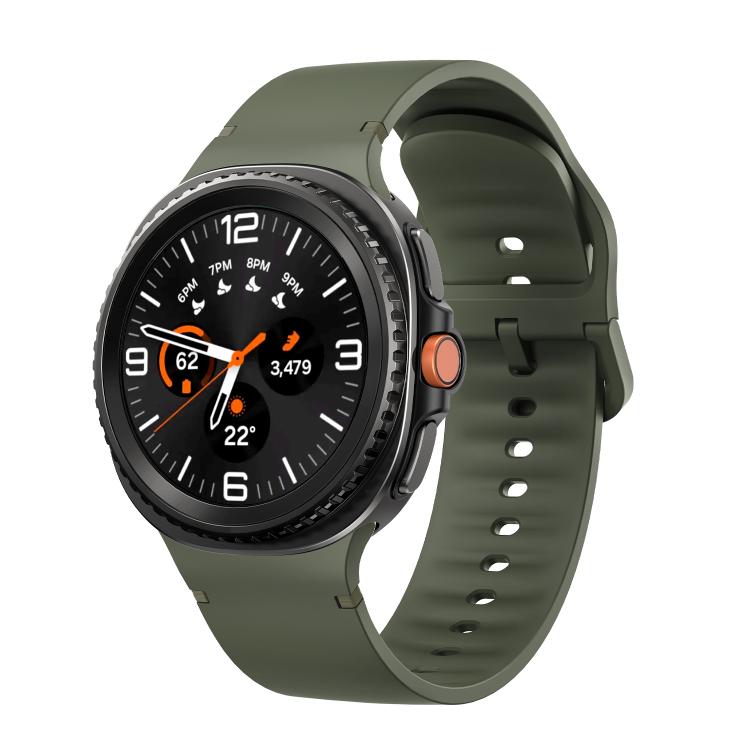 For Samsung Galaxy Watch8 / Watch8 Classic Solid Color Stitched Silicone Watch Band, Size:M(Army Green) - free shipping - PMC TechLife - Order now!