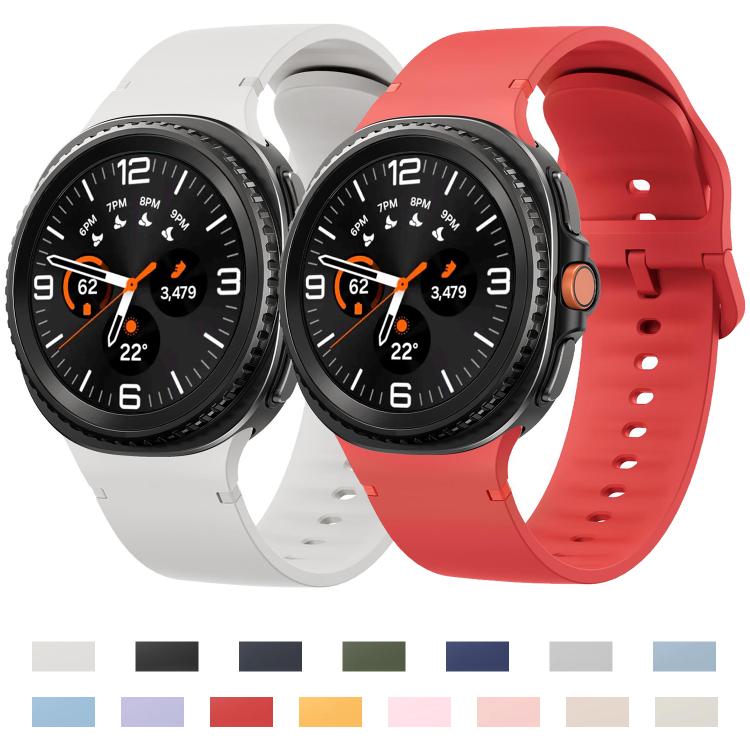 For Samsung Galaxy Watch8 / Watch8 Classic Solid Color Stitched Silicone Watch Band, Size:S(Starlight) - free shipping - PMC TechLife - Order now!
