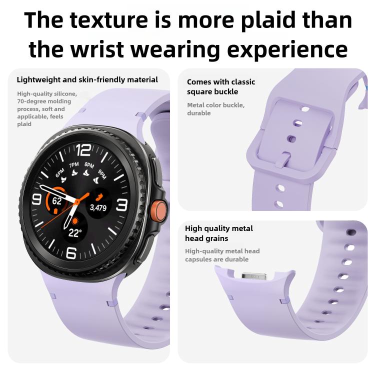 For Samsung Galaxy Watch8 / Watch8 Classic Solid Color Stitched Silicone Watch Band, Size:S(Jewel Blue) - free shipping - PMC TechLife - Order now!