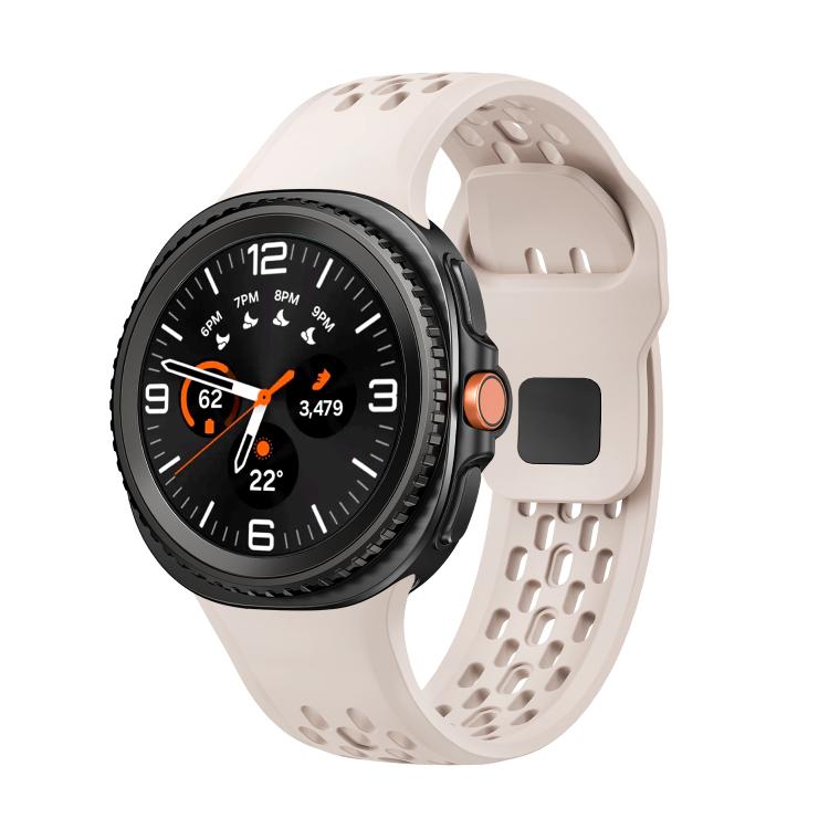 For Samsung Galaxy Watch8 / Watch8 Classic Hole Style Black Reverse Buckle Silicone Watch Band(Starlight) - free shipping - PMC TechLife - Order now!