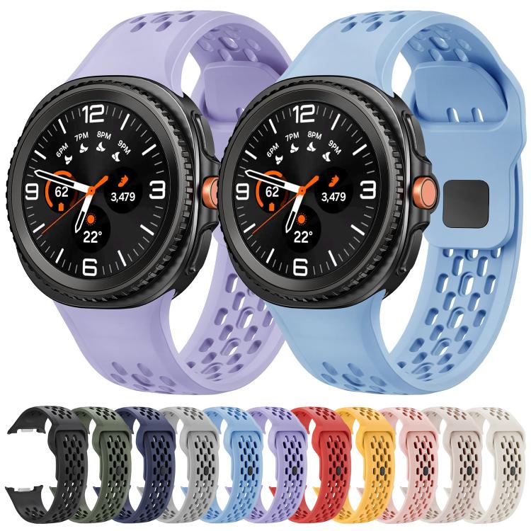For Samsung Galaxy Watch8 / Watch8 Classic Hole Style Black Reverse Buckle Silicone Watch Band(Army Green) - free shipping - PMC TechLife - Order now!