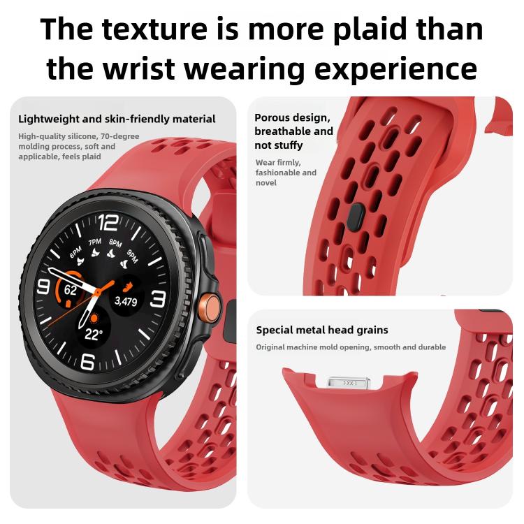 For Samsung Galaxy Watch8 / Watch8 Classic Hole Style Black Reverse Buckle Silicone Watch Band(Army Green) - free shipping - PMC TechLife - Order now!