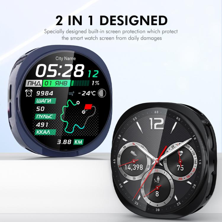 For Samsung Galaxy Watch8 44mm ENKAY Hat-Prince Full Coverage Electroplated Soft TPU Case with Screen Protection(Blue) - free shipping - PMC TechLife - Order now!
