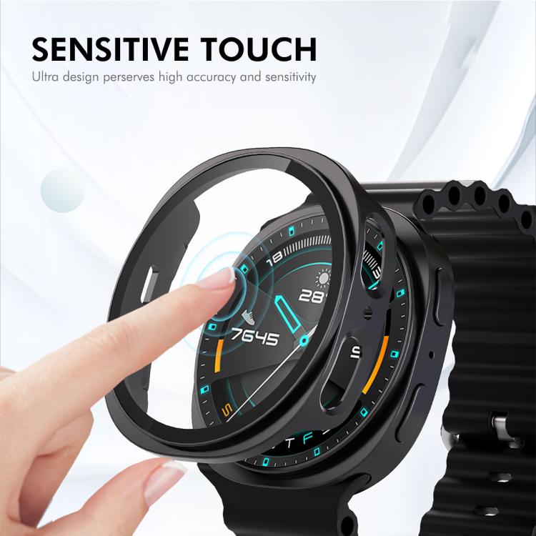 For Samsung Galaxy Watch8 44mm ENKAY Hat-Prince Full Coverage Tempered Glass Film Integrated PC Watch Case(Sand Pink) - free shipping - PMC TechLife - Order now!