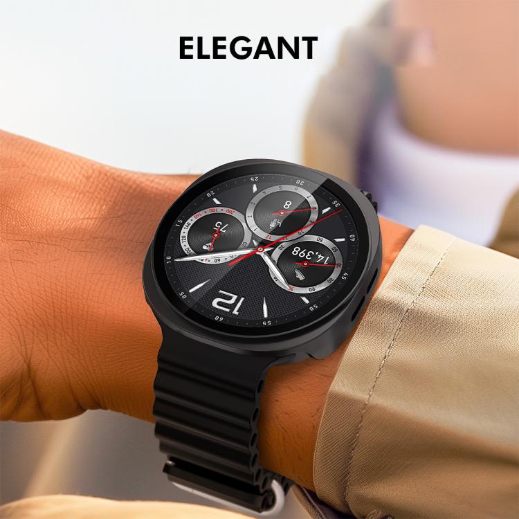 For Samsung Galaxy Watch8 44mm ENKAY Hat-Prince Full Coverage Tempered Glass Film Integrated PC Watch Case(Sand Pink) - free shipping - PMC TechLife - Order now!