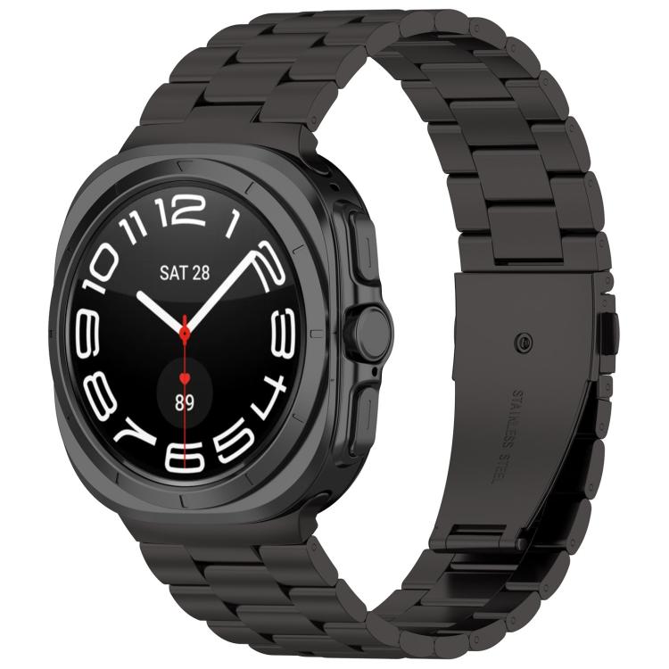 For Samsung Galaxy Watch8 / Watch8 Classic Three Beads Stainless Steel Watch Band with Removal Tool(Black) - free shipping - PMC TechLife - Order now!