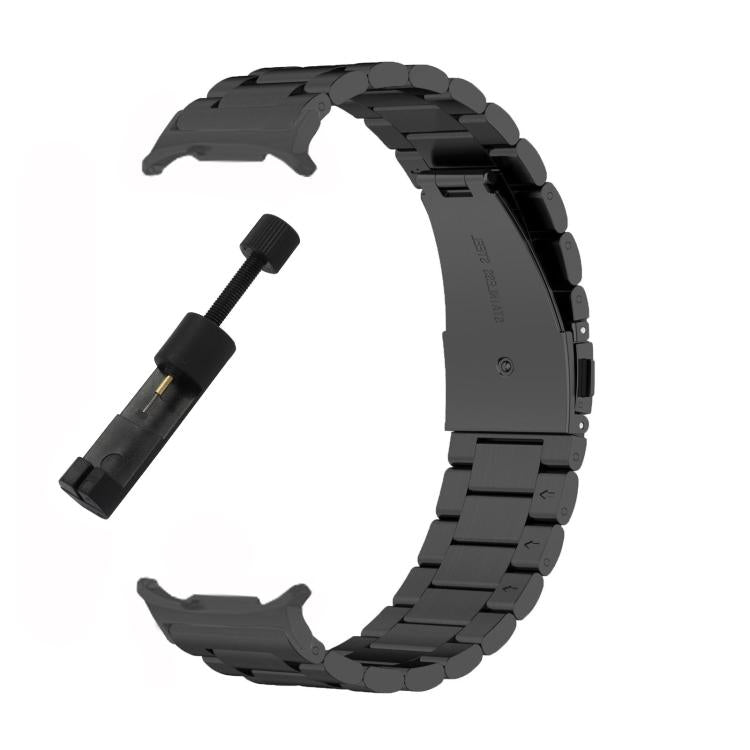 For Samsung Galaxy Watch8 / Watch8 Classic Three Beads Stainless Steel Watch Band with Removal Tool(Black) - free shipping - PMC TechLife - Order now!