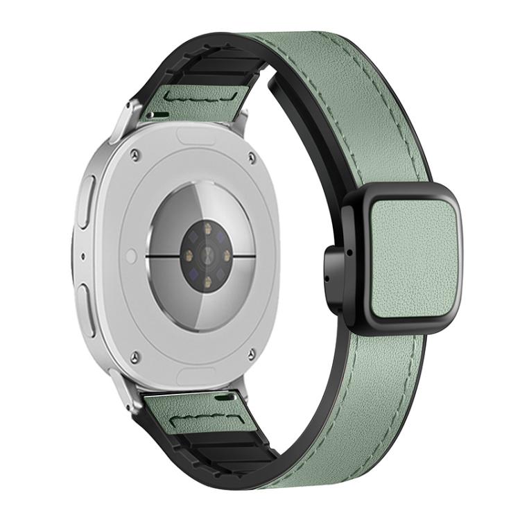 For Samsung Galaxy Watch8 / Watch8 Classic Square Magnetic Buckle Leather Skin Silicone Watch Band(Azure) - free shipping - PMC TechLife - Order now!