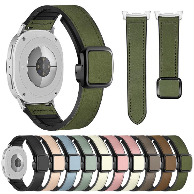 For Samsung Galaxy Watch8 / Watch8 Classic Square Magnetic Buckle Leather Skin Silicone Watch Band(Azure) - free shipping - PMC TechLife - Order now!