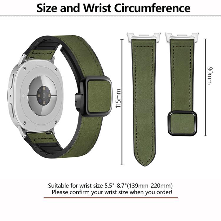 For Samsung Galaxy Watch8 / Watch8 Classic Square Magnetic Buckle Leather Skin Silicone Watch Band(Azure) - free shipping - PMC TechLife - Order now!