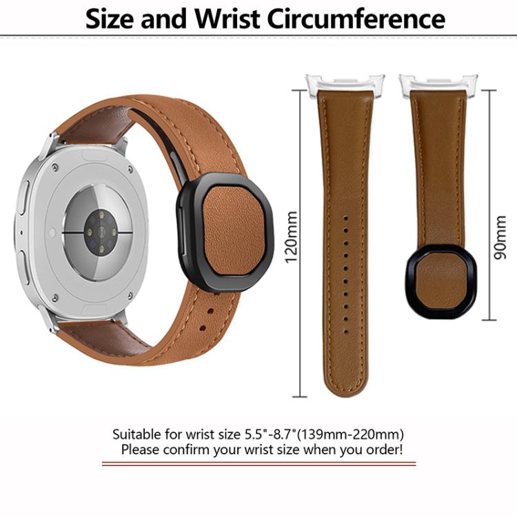 For Samsung Galaxy Watch8 / Watch8 Classic Magnetic Fold Genuine Buckle Leather Watch Band(Beige) - free shipping - PMC TechLife - Order now!