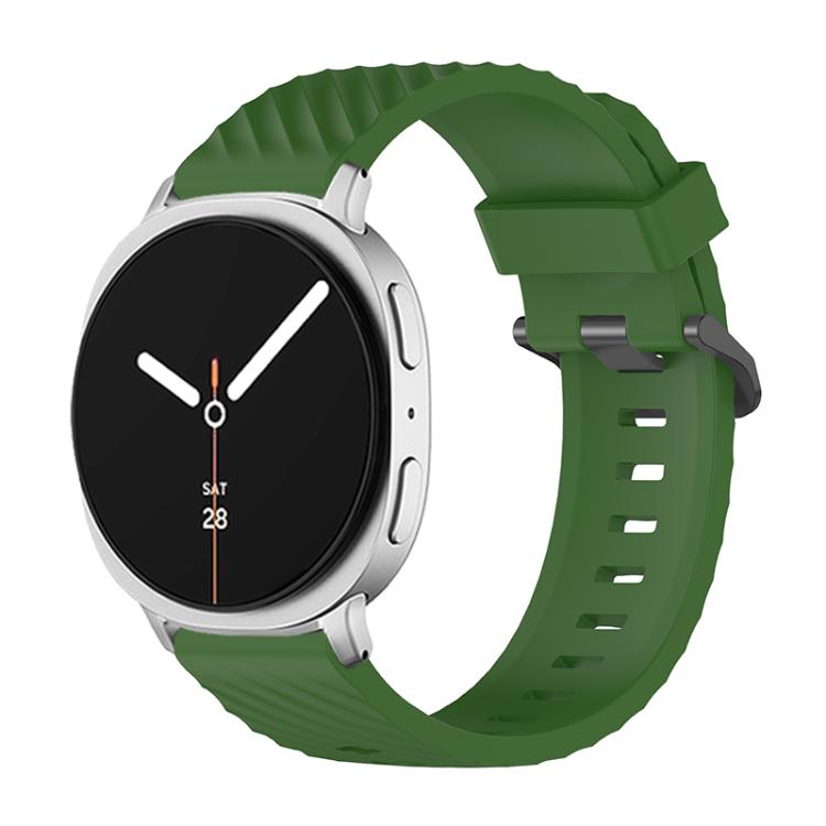 For Samsung Galaxy Watch8 / Watch8 Classic Black Buckle Spruce Silicone Watch Band(Army Green) - free shipping - PMC TechLife - Order now!