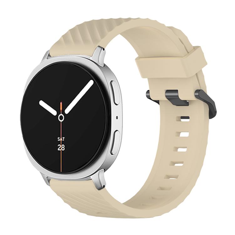 For Samsung Galaxy Watch8 / Watch8 Classic Black Buckle Spruce Silicone Watch Band(Beige) - free shipping - PMC TechLife - Order now!
