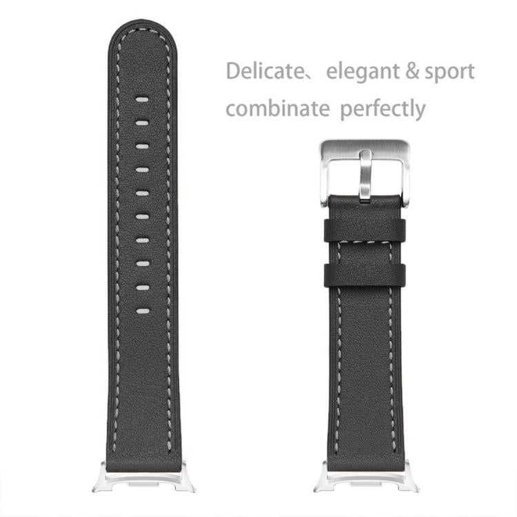 For Samsung Galaxy Watch8 / Watch8 Classic Round Tail Square Buckle Leather Watch Band(Black) - free shipping - PMC TechLife - Order now!