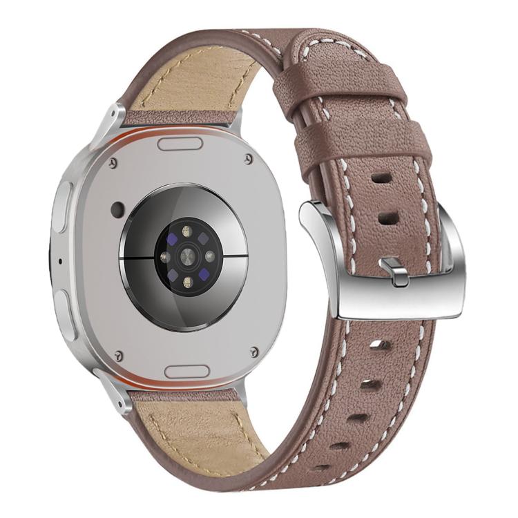 For Samsung Galaxy Watch8 / Watch8 Classic Round Tail Square Buckle Leather Watch Band(Cocoa) - free shipping - PMC TechLife - Order now!