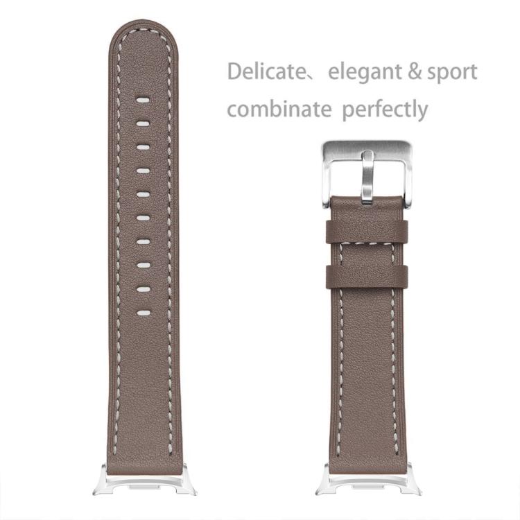 For Samsung Galaxy Watch8 / Watch8 Classic Round Tail Square Buckle Leather Watch Band(Cocoa) - free shipping - PMC TechLife - Order now!