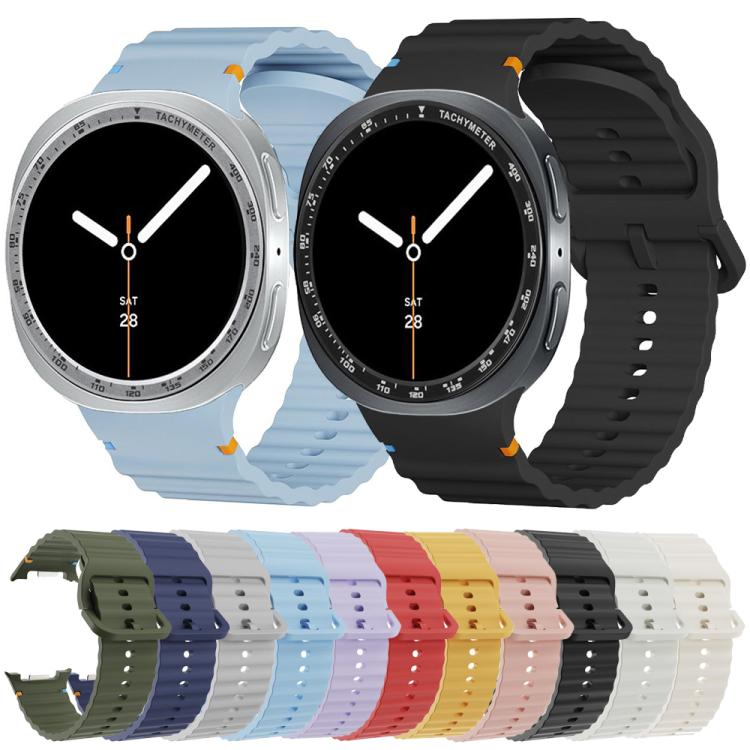 For Samsung Galaxy Watch8 40mm Speed Bezel and Wavy Grain Stitched Color Buckle Silicone Watch Band(Pink Silver) - free shipping - PMC TechLife - Order now!