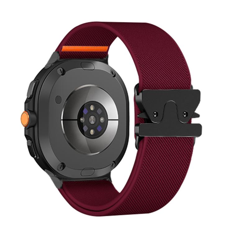 For Samsung Galaxy Watch8 / Watch8 Classic Parachute Buckle Stretch Nylon Watch Band(Wine Red) - free shipping - PMC TechLife - Order now!