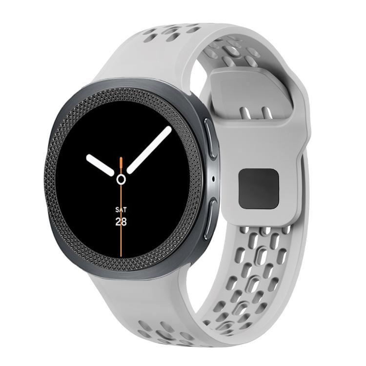 For Samsung Galaxy Watch8 44mm Rhombic Texture Bezel and Black Reverse Buckle Silicone Watch Band(Gray Black) - free shipping - PMC TechLife - Order now!