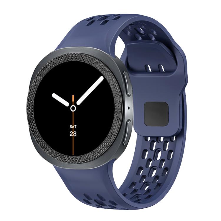 For Samsung Galaxy Watch8 44mm Rhombic Texture Bezel and Black Reverse Buckle Silicone Watch Band(Midnight Blue Black) - free shipping - PMC TechLife - Order now!