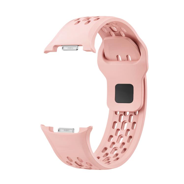For Samsung Galaxy Watch8 40mm Rhombic Texture Bezel and Black Reverse Buckle Silicone Watch Band(Pink Silver) - free shipping - PMC TechLife - Order now!