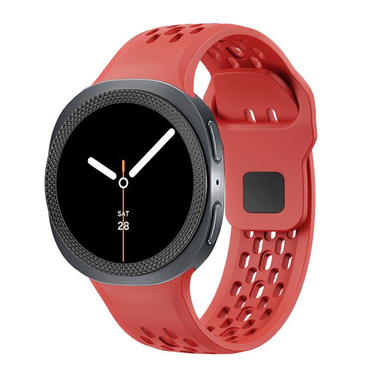 For Samsung Galaxy Watch8 40mm Rhombic Texture Bezel and Black Reverse Buckle Silicone Watch Band(Red Black) - free shipping - PMC TechLife - Order now!