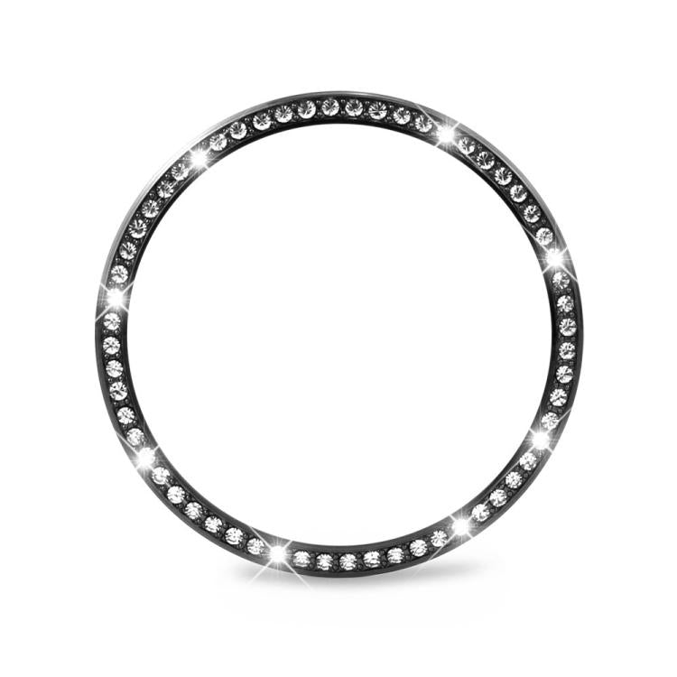 For Samsung Galaxy Watch8 44mm Diamond Bezel and Black Reverse Buckle Silicone Watch Band(Black Black) - free shipping - PMC TechLife - Order now!