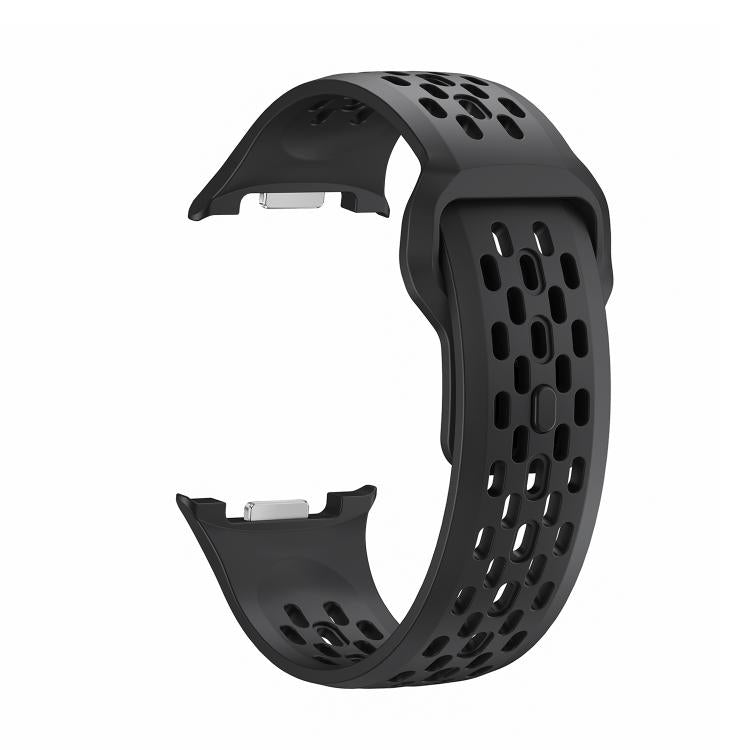 For Samsung Galaxy Watch8 44mm Diamond Bezel and Black Reverse Buckle Silicone Watch Band(Black Black) - free shipping - PMC TechLife - Order now!