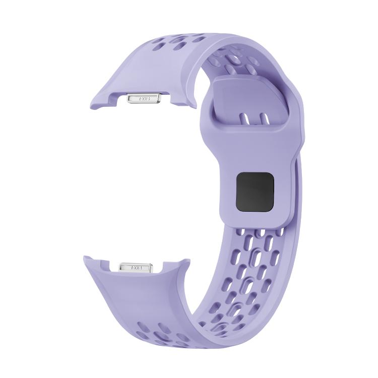 For Samsung Galaxy Watch8 40mm Diamond Bezel and Black Reverse Buckle Silicone Watch Band(Purple Silver) - free shipping - PMC TechLife - Order now!