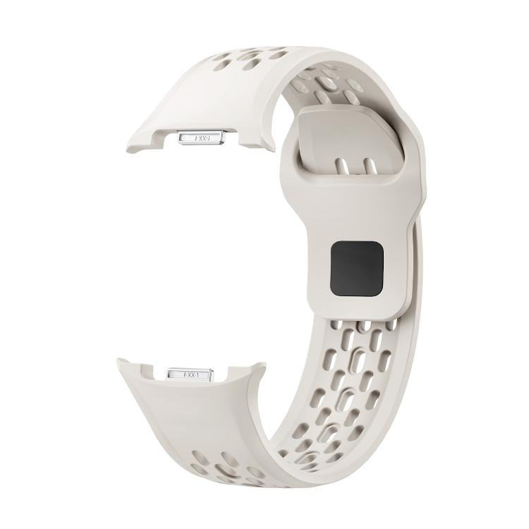 For Samsung Galaxy Watch8 40mm Diamond Bezel and Black Reverse Buckle Silicone Watch Band(Beige Black) - free shipping - PMC TechLife - Order now!
