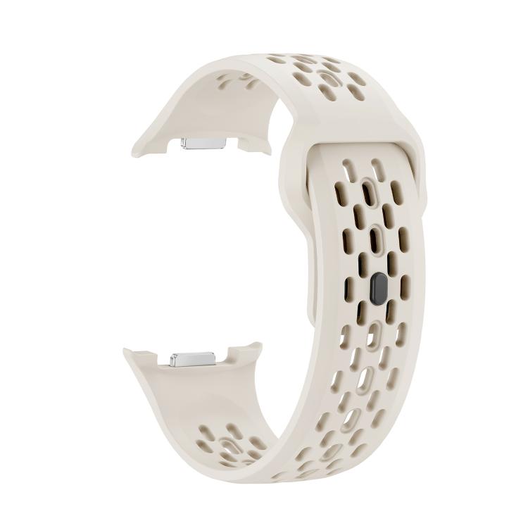 For Samsung Galaxy Watch8 40mm Diamond Bezel and Black Reverse Buckle Silicone Watch Band(Beige Black) - free shipping - PMC TechLife - Order now!