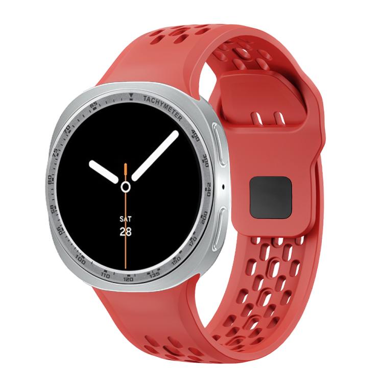 For Samsung Galaxy Watch8 44mm Speed Bezel and Black Reverse Buckle Silicone Watch Band(Red Silver) - free shipping - PMC TechLife - Order now!