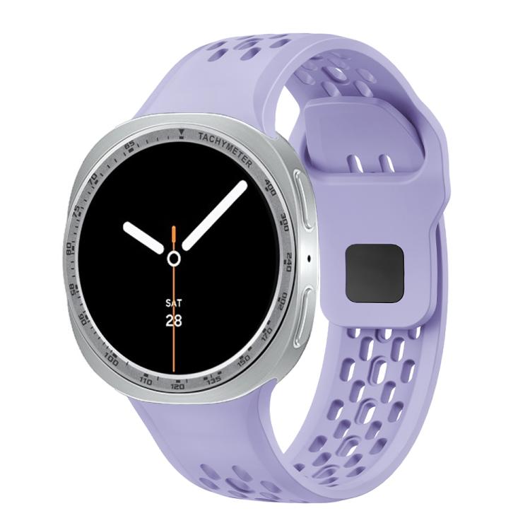 For Samsung Galaxy Watch8 44mm Speed Bezel and Black Reverse Buckle Silicone Watch Band(Purple Silver) - free shipping - PMC TechLife - Order now!