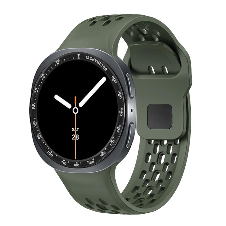 For Samsung Galaxy Watch8 44mm Speed Bezel and Black Reverse Buckle Silicone Watch Band(Army Green Black) - free shipping - PMC TechLife - Order now!