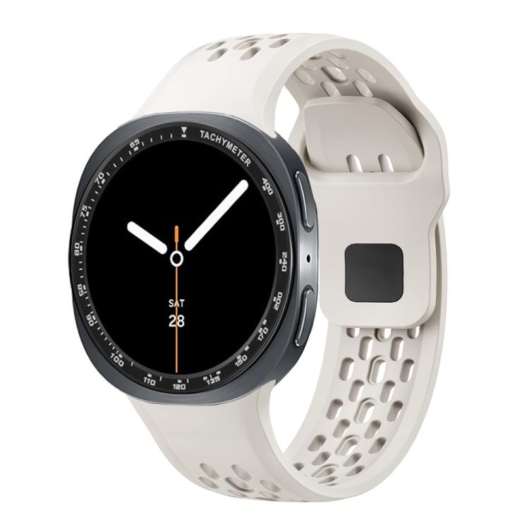 For Samsung Galaxy Watch8 44mm Speed Bezel and Black Reverse Buckle Silicone Watch Band(Beige Black) - free shipping - PMC TechLife - Order now!