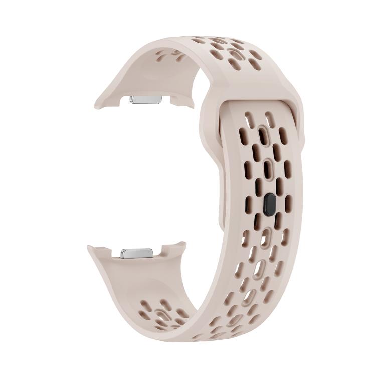 For Samsung Galaxy Watch8 40mm Speed Bezel and Black Reverse Buckle Silicone Watch Band(Starlight Silver) - free shipping - PMC TechLife - Order now!