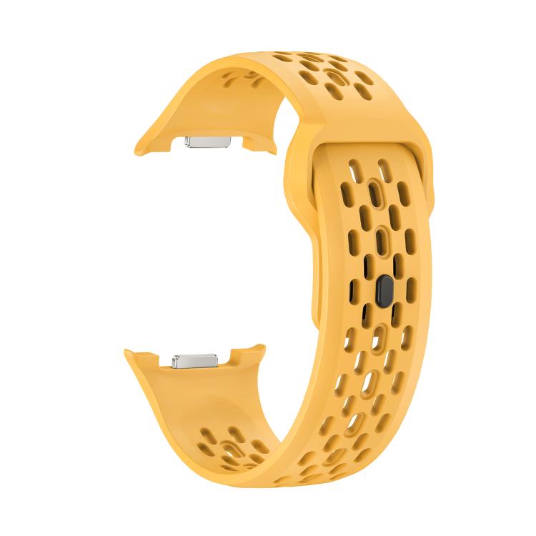 For Samsung Galaxy Watch8 40mm Speed Bezel and Black Reverse Buckle Silicone Watch Band(Yellow Silver) - free shipping - PMC TechLife - Order now!
