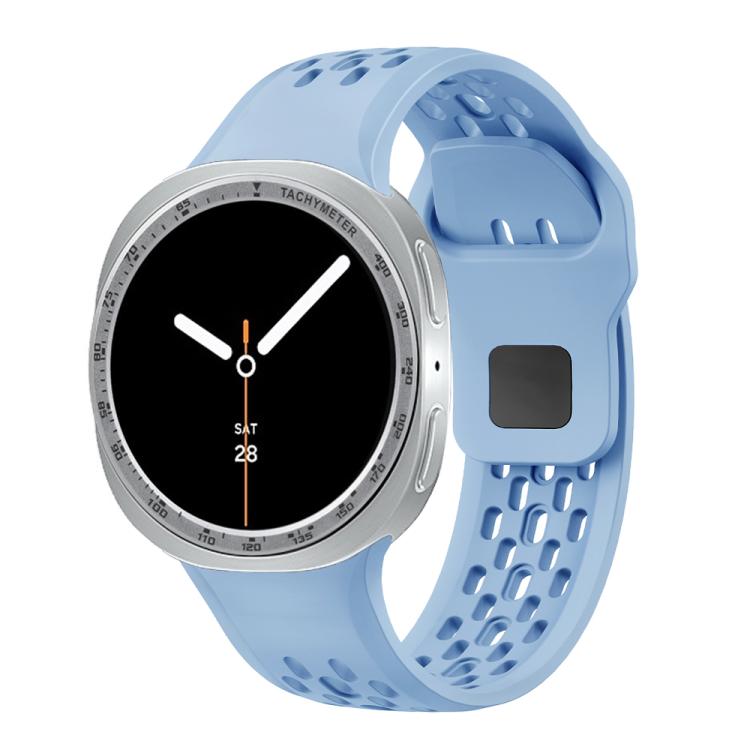 For Samsung Galaxy Watch8 40mm Speed Bezel and Black Reverse Buckle Silicone Watch Band(Light Blue Silver) - free shipping - PMC TechLife - Order now!