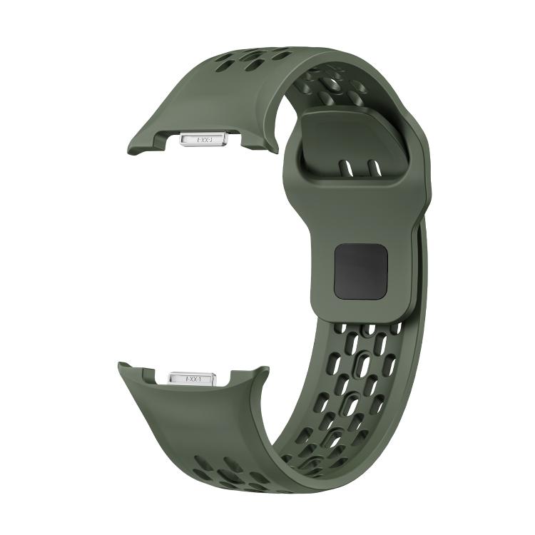 For Samsung Galaxy Watch8 40mm Speed Bezel and Black Reverse Buckle Silicone Watch Band(Army Green Black) - free shipping - PMC TechLife - Order now!
