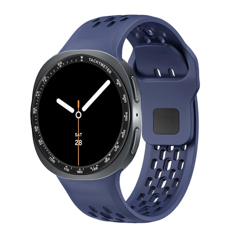 For Samsung Galaxy Watch8 40mm Speed Bezel and Black Reverse Buckle Silicone Watch Band(Midnight Blue Black) - free shipping - PMC TechLife - Order now!