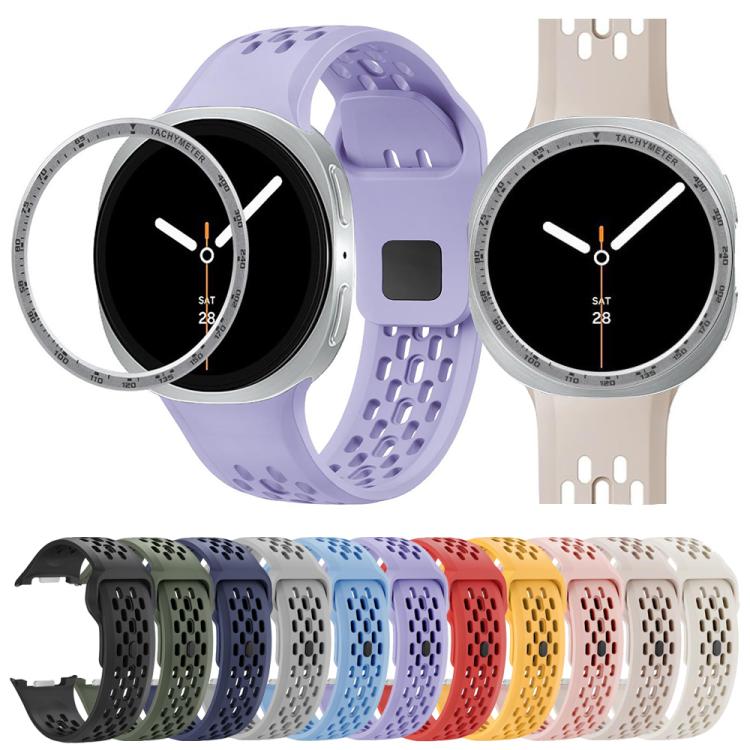 For Samsung Galaxy Watch8 40mm Speed Bezel and Black Reverse Buckle Silicone Watch Band(Army Green Black) - free shipping - PMC TechLife - Order now!