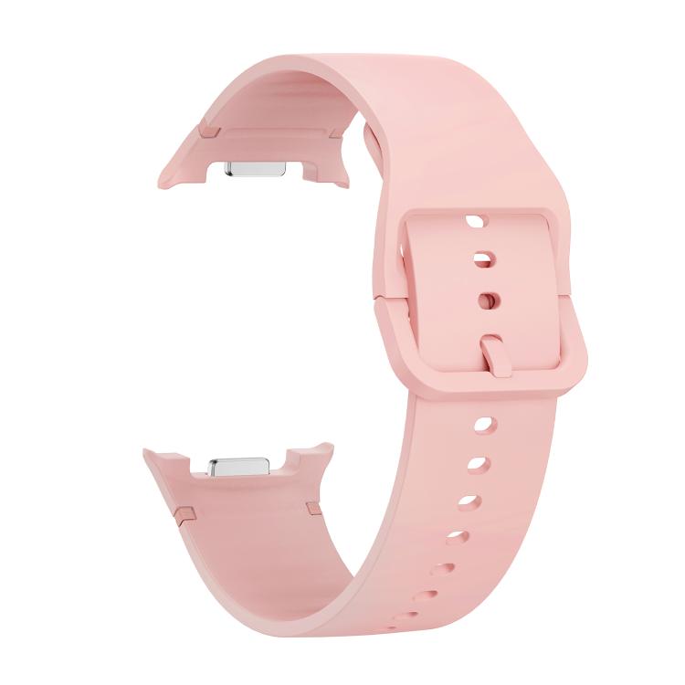 For Samsung Galaxy Watch8 44mm Speed Bezel and Solid Color Stitched Silicone Watch Band(Pink Silver) - free shipping - PMC TechLife - Order now!