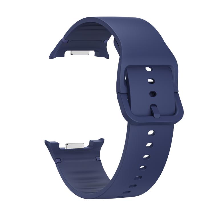 For Samsung Galaxy Watch8 44mm Speed Bezel and Solid Color Stitched Silicone Watch Band(Midnight Blue Silver) - free shipping - PMC TechLife - Order now!
