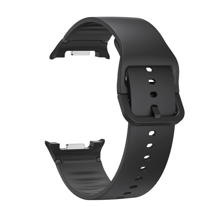 For Samsung Galaxy Watch8 44mm Speed Bezel and Solid Color Stitched Silicone Watch Band(Black Black) - free shipping - PMC TechLife - Order now!
