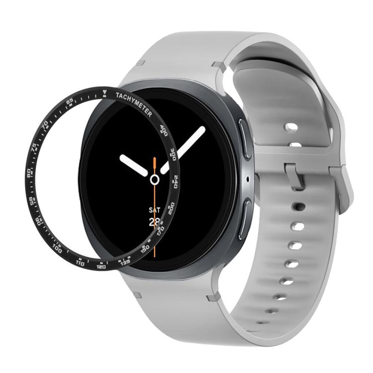 For Samsung Galaxy Watch8 44mm Speed Bezel and Solid Color Stitched Silicone Watch Band(Gray Black) - free shipping - PMC TechLife - Order now!