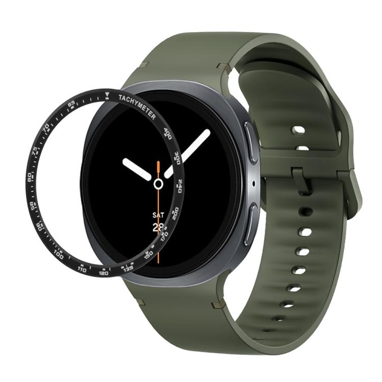 For Samsung Galaxy Watch8 44mm Speed Bezel and Solid Color Stitched Silicone Watch Band(Army Green Black) - free shipping - PMC TechLife - Order now!