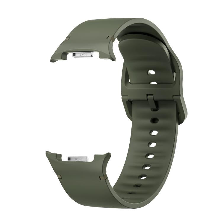 For Samsung Galaxy Watch8 44mm Speed Bezel and Solid Color Stitched Silicone Watch Band(Army Green Black) - free shipping - PMC TechLife - Order now!